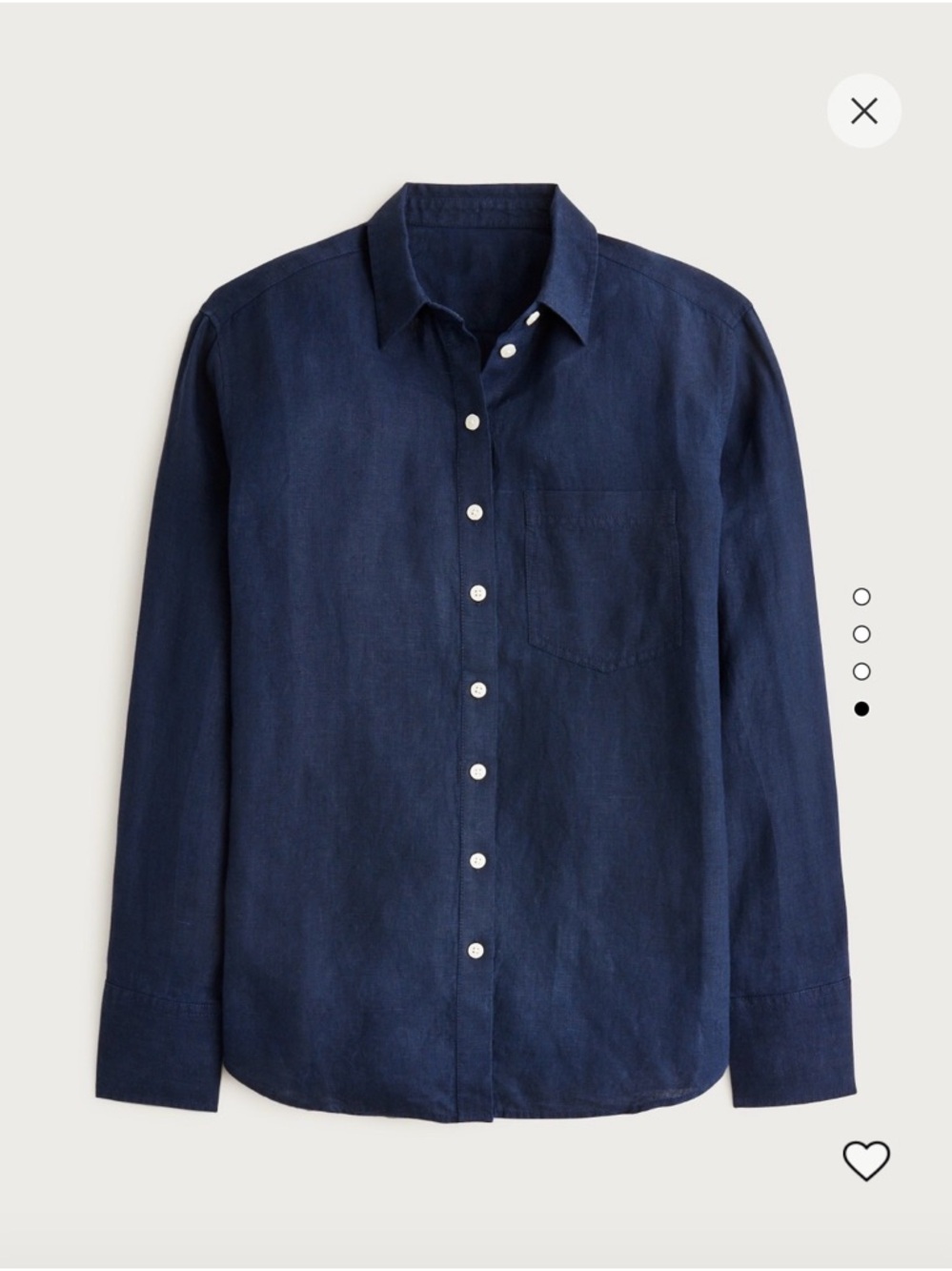 NWOT J CREW BAIRD McNutt Irish Linen Navy L/S Shirt 16 - Picture 3 of 7